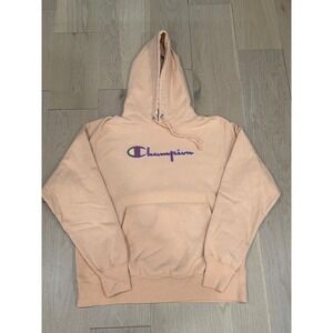 Champion Reverse Weave Peach Logo Hoodie Sweatshirt Womens Size Medium